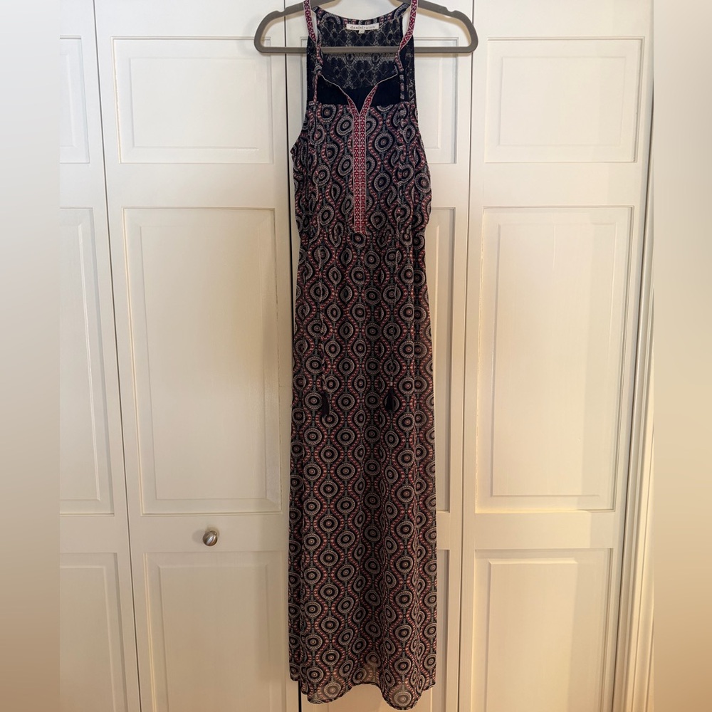 Daniel Rainn Black and Pink Maxi Dress